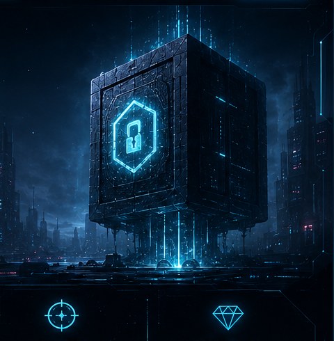 Futuristic illuminated monolith